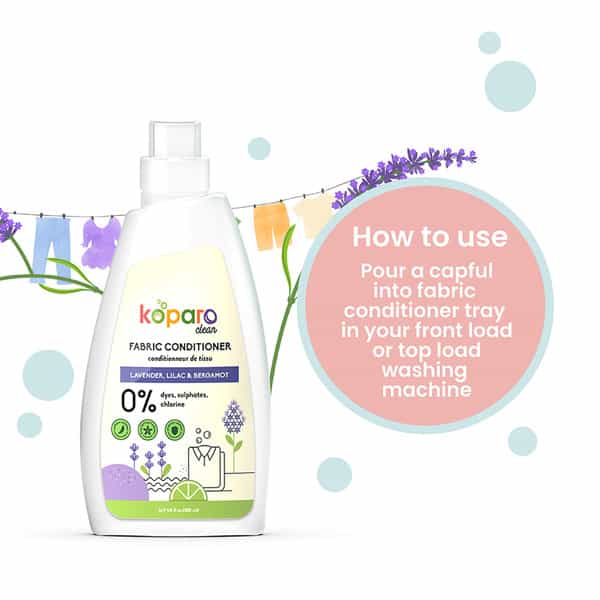 Koparo Fabric Conditioner - Lavender - Natural & Non Toxic- Soft & Shine - Refill Pack - 750 Ml
