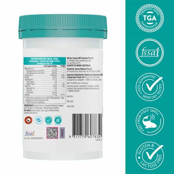 Swisse Ultiboost High Strength Wild Fish Oil Capsule 40 No's