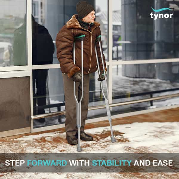 Tynor Auxiliary Crutch Silver Small Pack Of 2