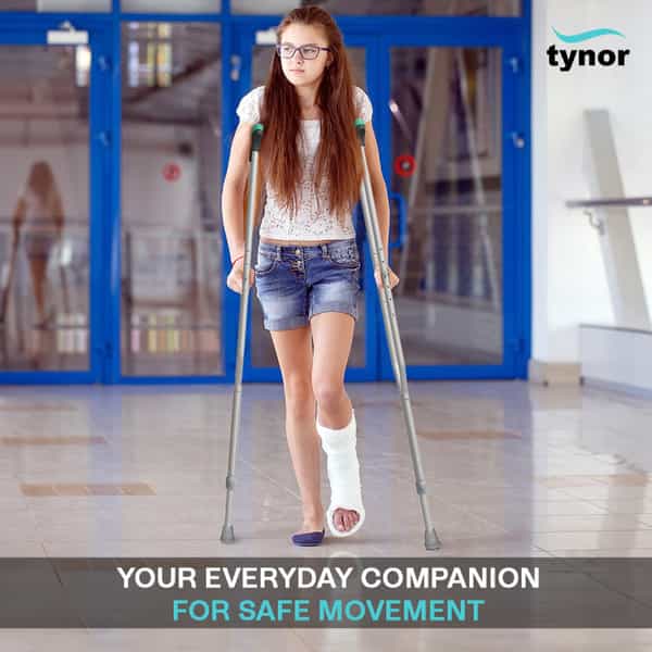 Tynor Auxiliary Crutch Silver Small Pack Of 2