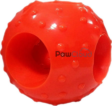 Pawcloud Dog Ball Toy With Hole Dog Rubber Chew Toy Large Multicolor