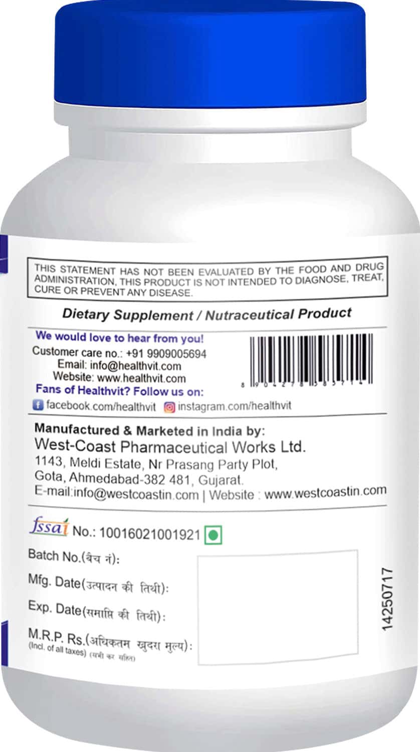 Buy HEALTHVIT NIANEED 500 NIACINAMIDE 500MG 60 TABLETS Online & Get