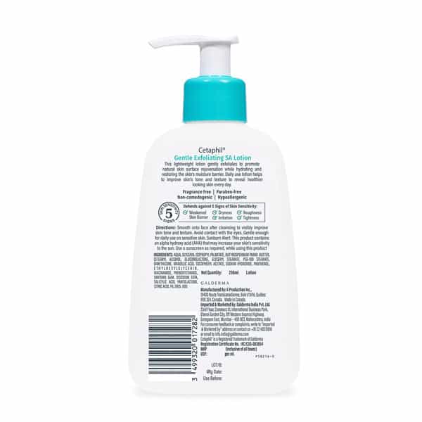 Cetaphil Gentle Exfloliating Sa Lotion For Sensitive Skin 236 Ml