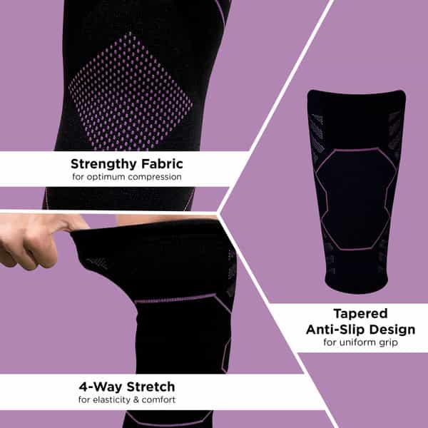 Truhabit Knee Caps For Women (L) Knee Support For Gym Squats | Pain Relief | Sports Workout
