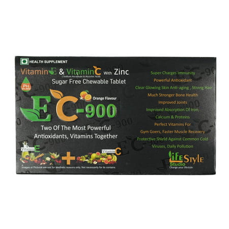 Ec 900 Orange Flavour Sugar Free Chewable Tablets 10 No's