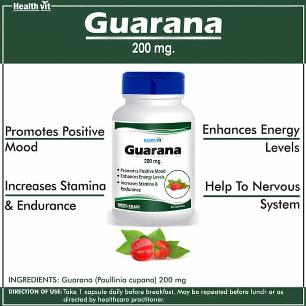Healthvit Guarana 200 Mg 60 Capsules