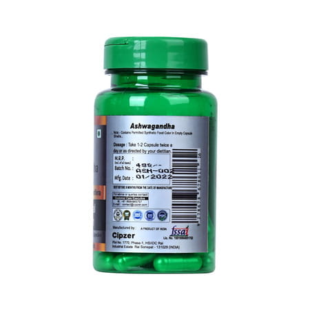 Cipzer Ashwagandha 30 Capsules | Supports Vitality| Stamina & Overall Wellness