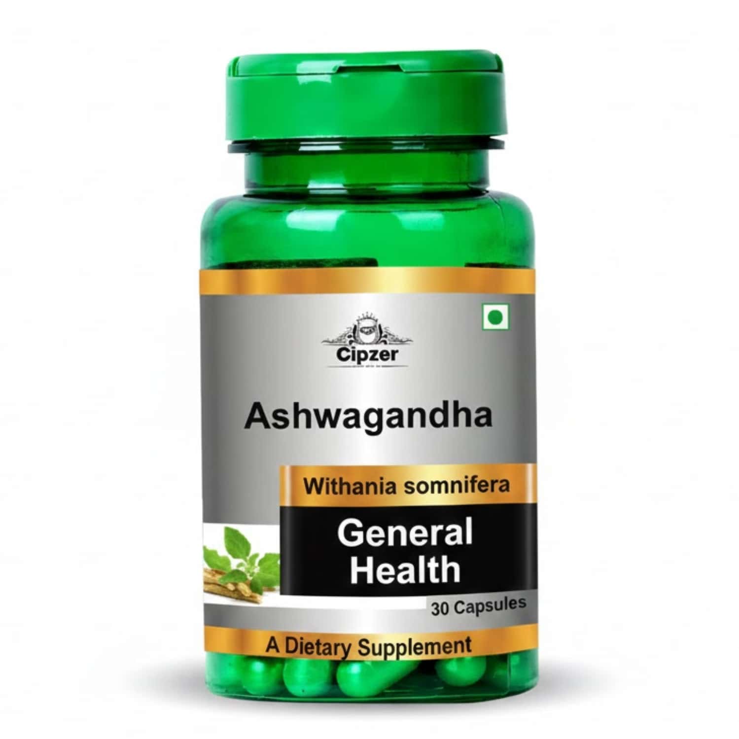 Cipzer Ashwagandha 30 Capsules | Supports Vitality| Stamina & Overall Wellness