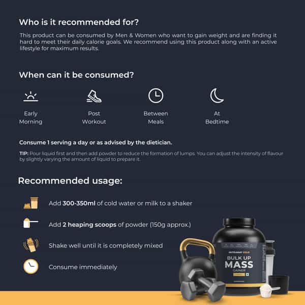 Nutrabay Gold Bulk Up Mass Gainer | Carbs To Protein Blend (3:1) | 30G Protein - 3Kg | Mango