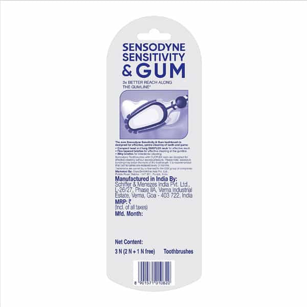 New Soft Sensodyne Sensitivity & Gum Manual Toothbrush For Adults Soft Bristles Multicolor 2+1 Free