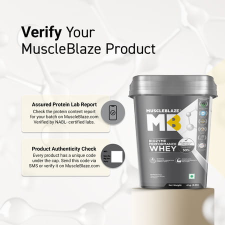 Muscleblaze Biozyme Performance Whey Protein Powder | Blue Tokai Coffee (4Kg / 8.8Lbs) | 25G Protein