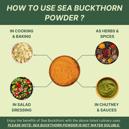Nutrabud Organics Sea Buckthorn Powder | Natural Omega 3 | 6 | 7 | 9 & Antioxidants | 100g