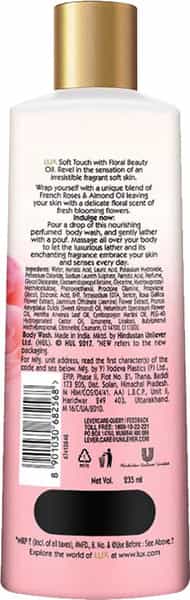 Lux Soft Touch Body Wash With French Rose And Almond Oil - 235Ml