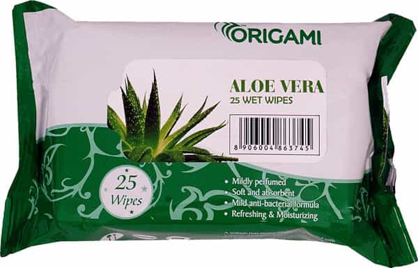 Origami So Soft Refreshing Facial Wet Wipes / Cleansing Face Wipe - Aloe Vera - 25'S