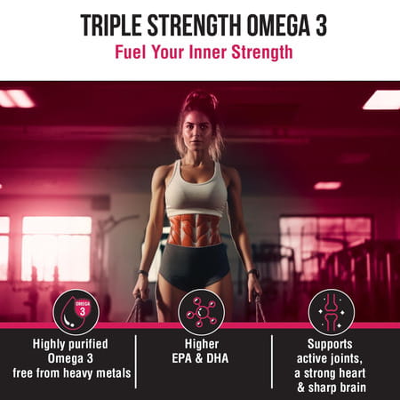 Bon Omega 3 Fish Oil For Women 1250 Mg 3x Triple Strength With Vitamin D3 K2 - 90 Softgels