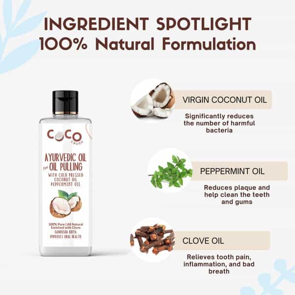 Coco Crush Ayurvedic Coconut/Peppermint & Clove Oil Oil For Oil Pulling - 100Ml