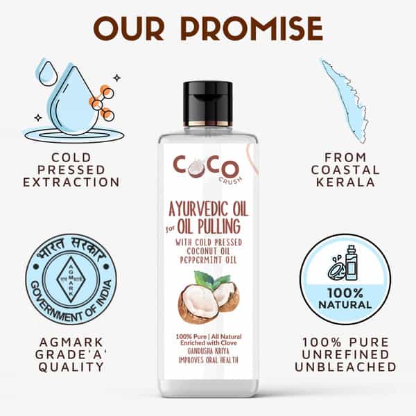 Coco Crush Ayurvedic Coconut/Peppermint & Clove Oil Oil For Oil Pulling - 100Ml