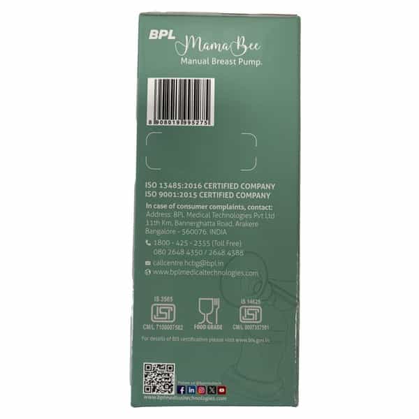 Bpl Medical Technologies Mamabee Silicone Manual Breast Pump - Bpa Free (150 Ml)