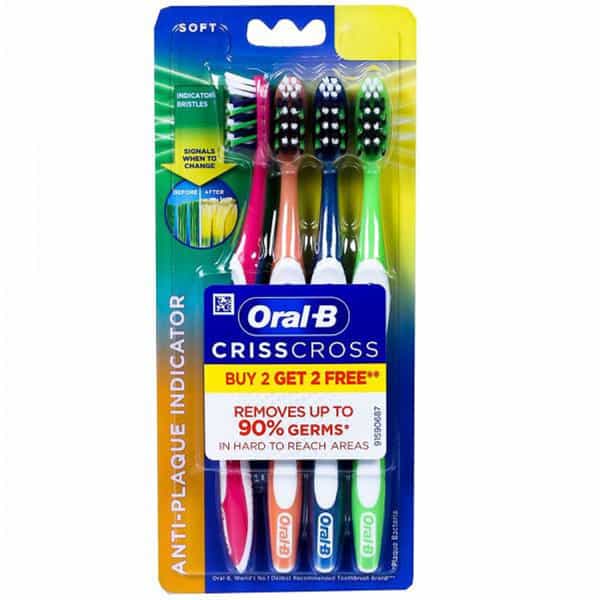 Oral-B Criss Cross Toothbrush With Anti-Plaque Indicator - Buy 2 Get 2 Free