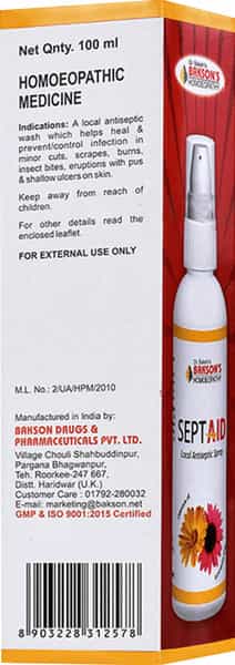 Dr Bakshi's Bakson Homoeopathy Sept Aid Spray 100Ml Pack Of 2