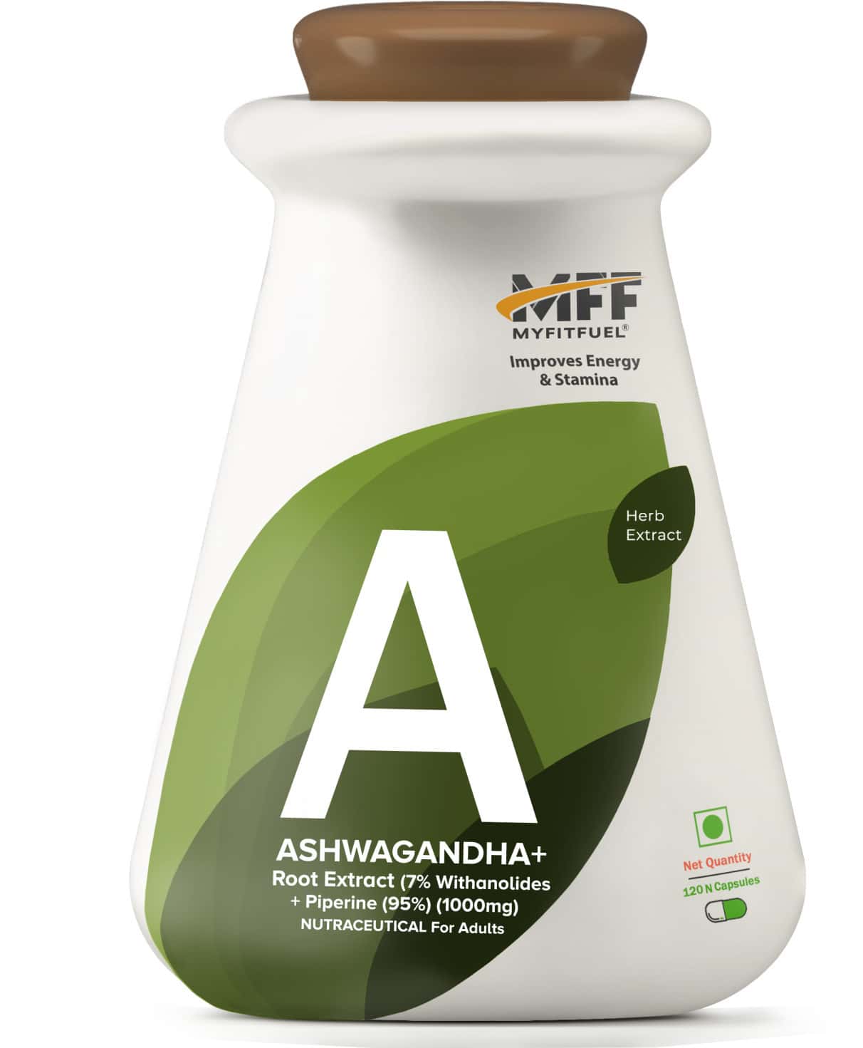 Myfitfuel Ashwagandha Root Extract (7% Withanolides) With Piperine 95% | (1000mg) | 120 Capsules