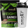 Musclexp Weight Gainer - With 25 Vitamins And Minerals Double Chocolate 1Kg Pouch + Shaker