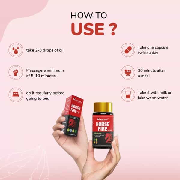 A R Ayurveda Horse Fire 60 Capsule & Ayurvedic Massage Oil Shree Gopal Tail - 25Ml Combo