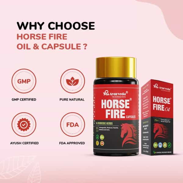 A R Ayurveda Horse Fire 60 Capsule & Ayurvedic Massage Oil Shree Gopal Tail - 25Ml Combo