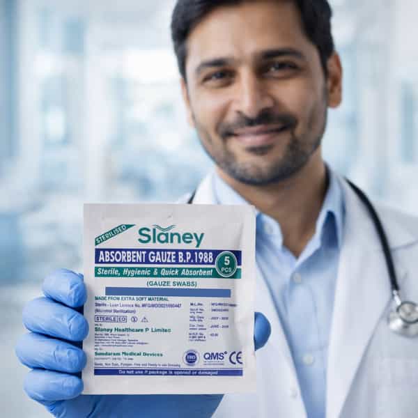 Slaney Gauze Swab (Type-17 10Cm X 10Cm X 08 Ply) - 5'S Pack