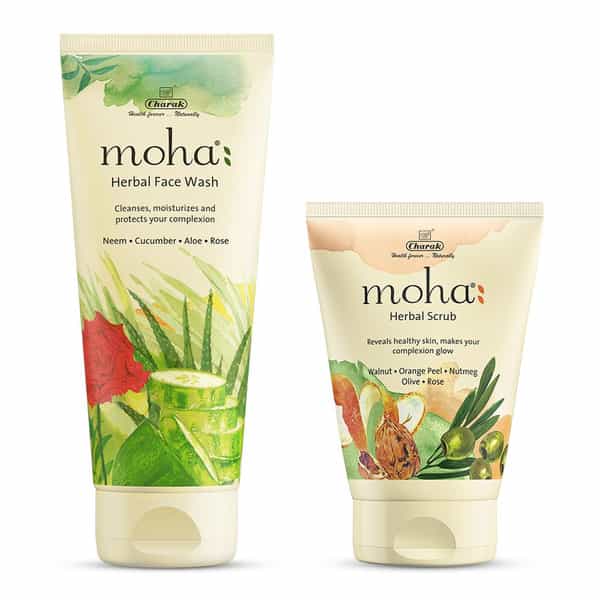Moha Herbal Face Wash 200 Ml & Moha Herbal Scrub 100 G