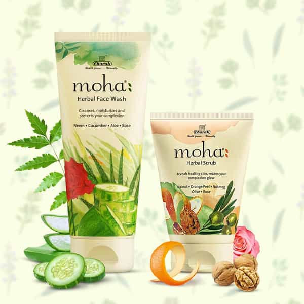 Moha Herbal Face Wash 200 Ml & Moha Herbal Scrub 100 G