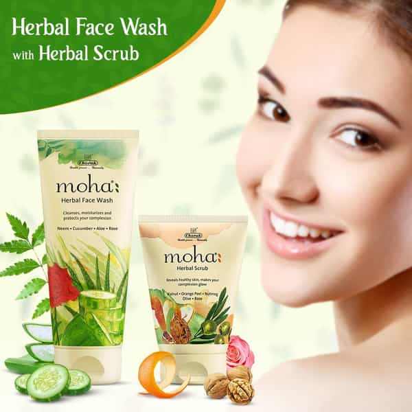 Moha Herbal Face Wash 200 Ml & Moha Herbal Scrub 100 G