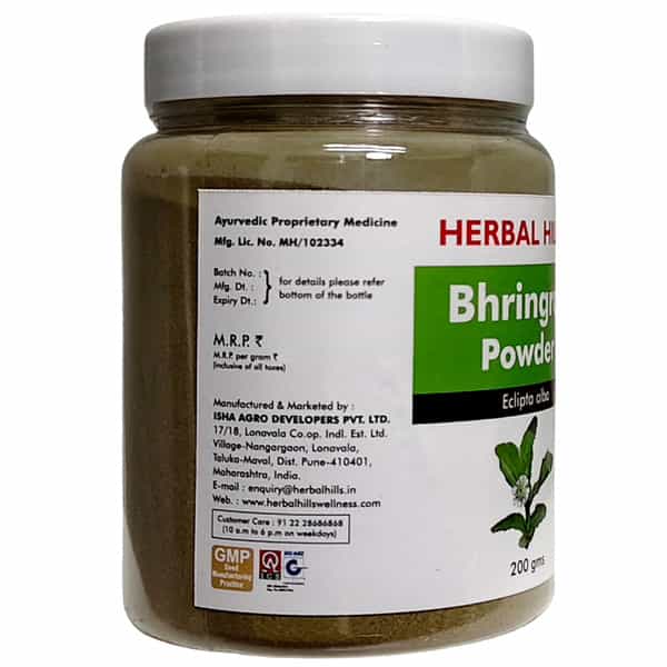 Herbal Hills Bhringraj Powder For Hair Care Hair Growth - 200Gms (Pack Of 4)