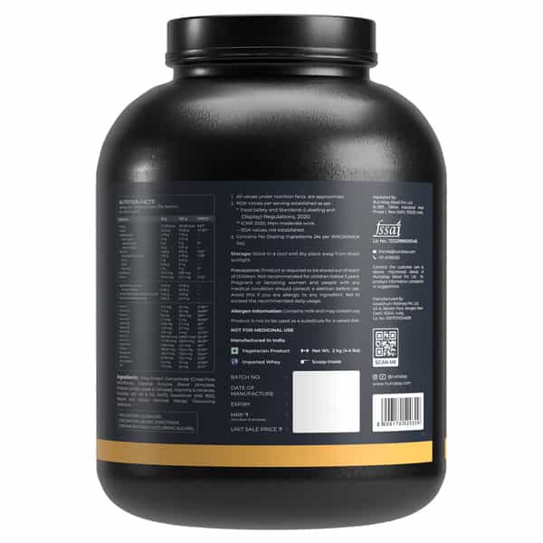 Nutrabay Gold 100% Whey Protein Concentrate|25G Protein|Muscle Support & Recovery|Mango | 2 Kg