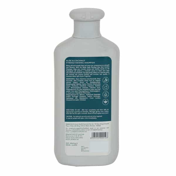 Bbb Better Body Bombay Aloe & Coconut Strengthening Shampoo | For Brittle | Damaged Hair (300Ml)