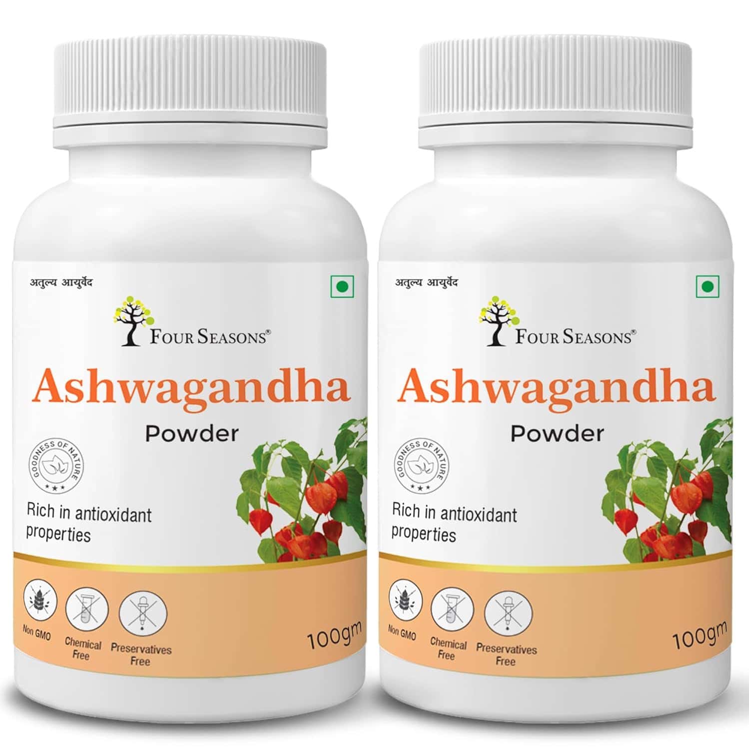 Four Seasons Ashwagandha Powder | Support For Stress | Mental Calmness & Anxiety Issues (pack Of 2)