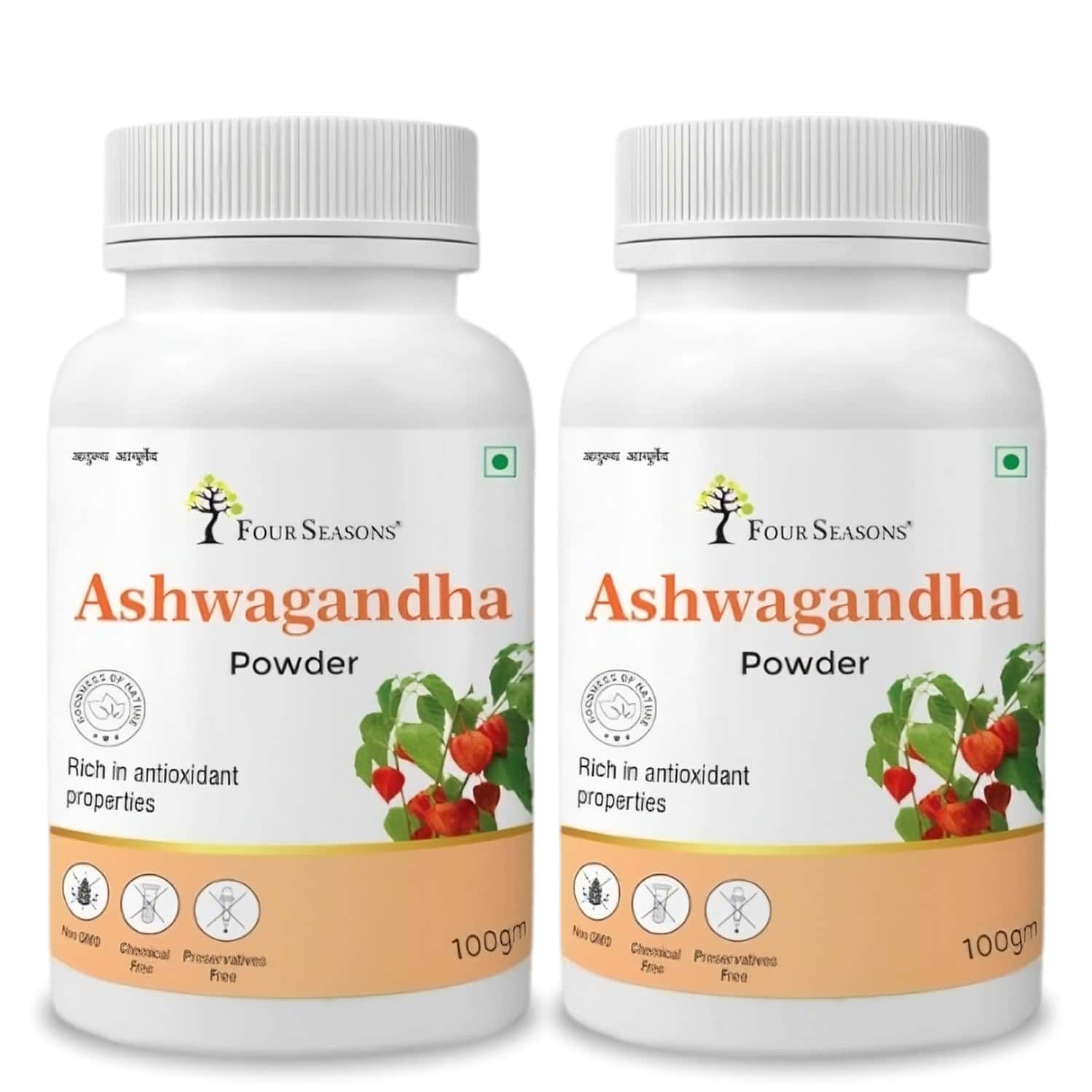 Four Seasons Ashwagandha Powder | Support For Stress | Mental Calmness & Anxiety Issues (Pack Of 2)