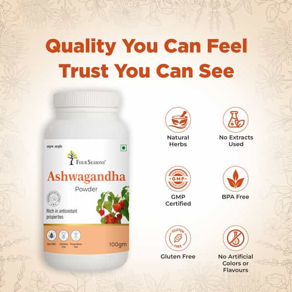 Four Seasons Ashwagandha Powder | Support For Stress | Mental Calmness & Anxiety Issues (Pack Of 2)