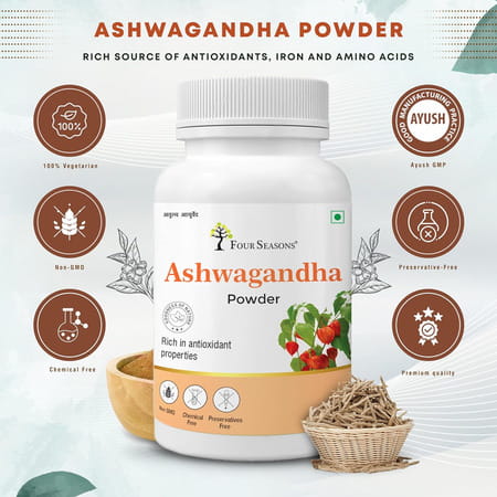 Four Seasons Ashwagandha Powder | Support For Stress | Mental Calmness & Anxiety Issues (Pack Of 2)