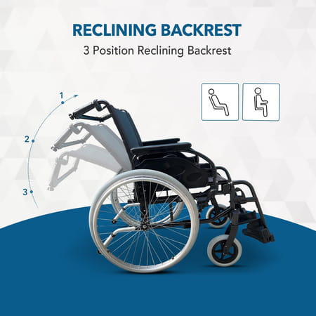 Everactiv Recliner Wheelchair Seat Width 18 Inch