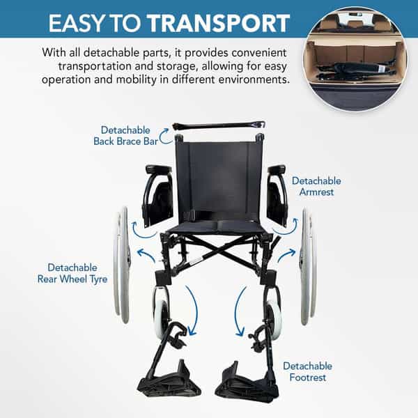 Everactiv Recliner Wheelchair Seat Width 18 Inch