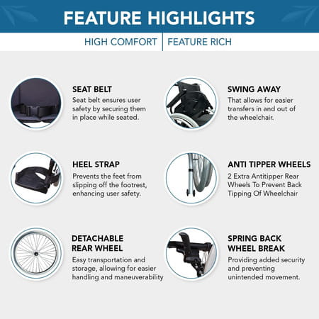 Everactiv Recliner Wheelchair Seat Width 18 Inch