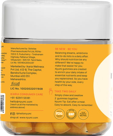 Nyumi Core Immunity Gummies Tangy Citrus Flavour - 50 Gummies