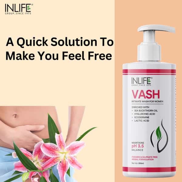 Inlife Vash Intimate Wash For Women | Maintains Ph Levels | Intimate Hygiene | 250Ml