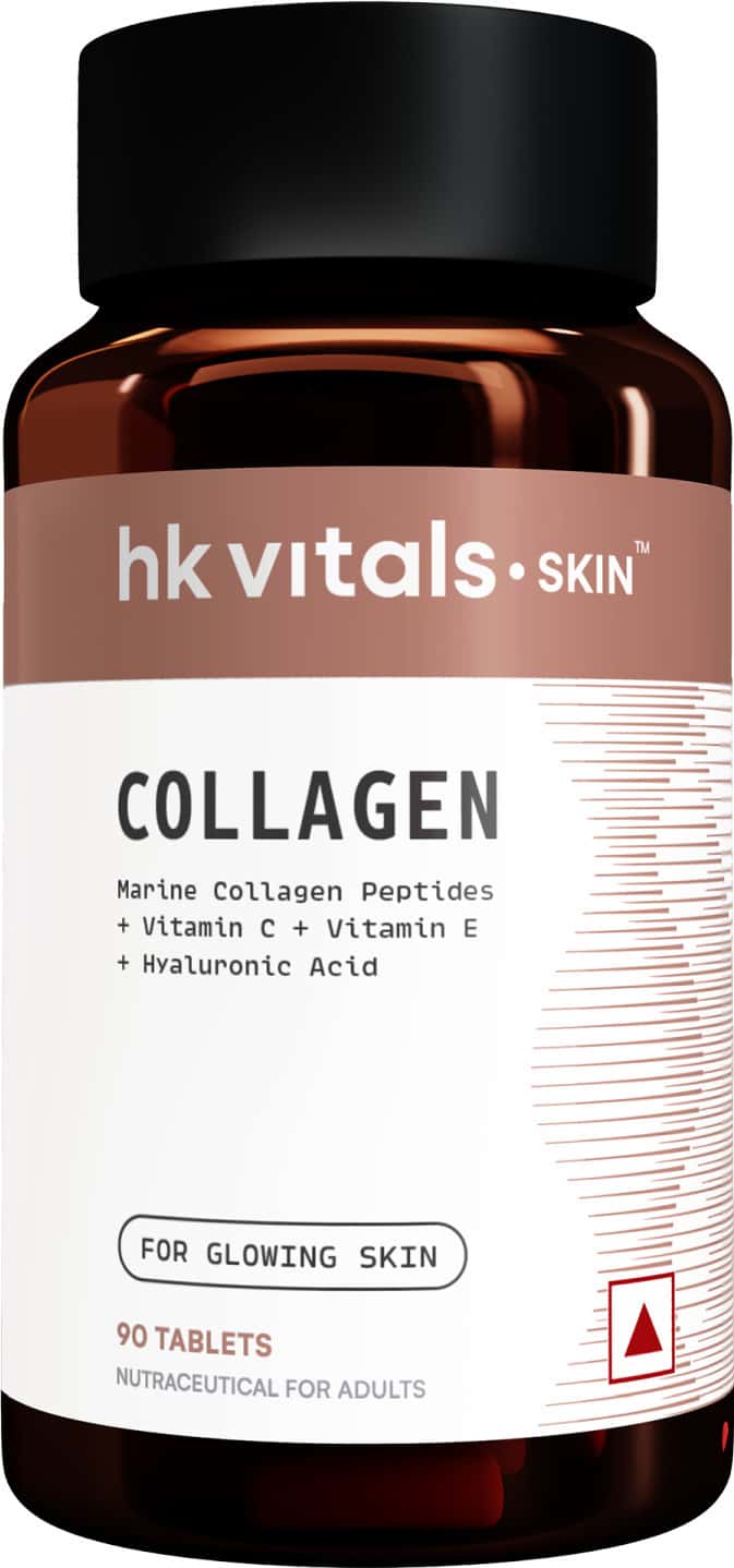Hk Vitals Collagen Tablets (90 Tablets) | 3000mg | Marine Collagen Peptides | Vitamin C