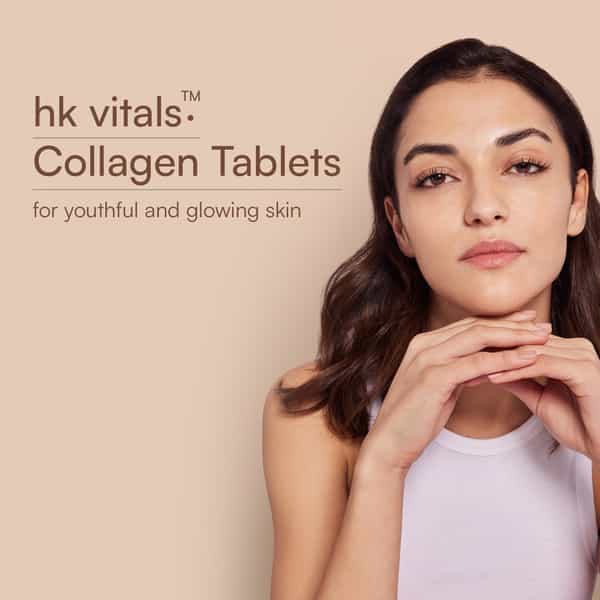 Hk Vitals Collagen Tablets (90 Tablets) | 3000Mg | Marine Collagen Peptides | Vitamin C