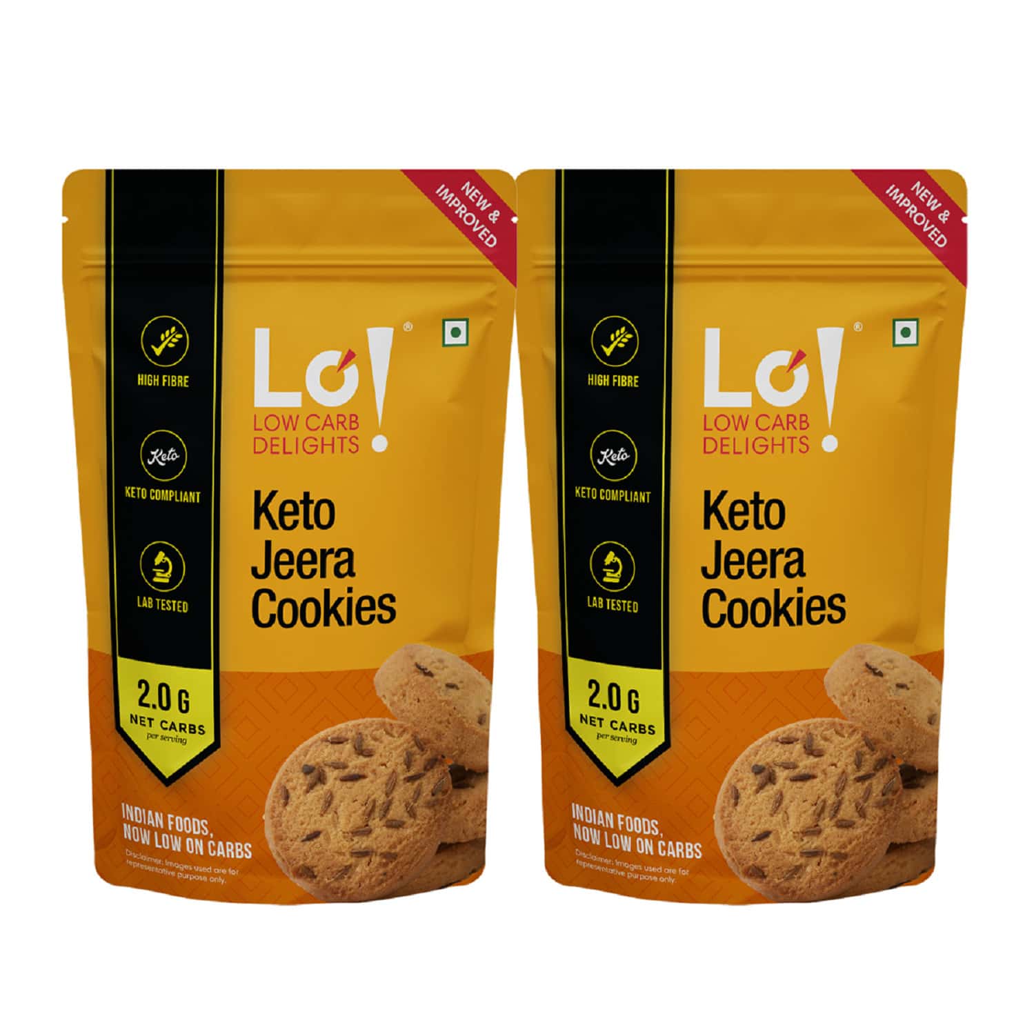 Lo! Low Carb Delights - Jeera Keto Sugar Free Cookies (400g)