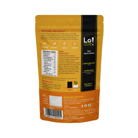 Lo! Low Carb Delights - Jeera Keto Sugar Free Cookies (400g)