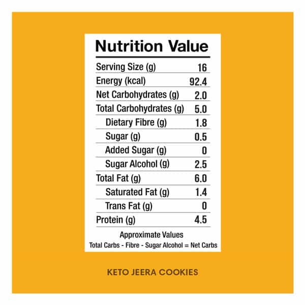 Lo! Low Carb Delights - Jeera Keto Sugar Free Cookies (400G)