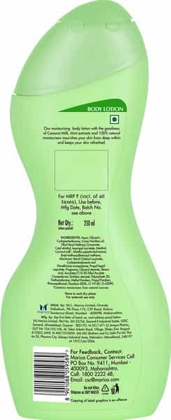 Parachute Advansed Refresh Body Lotion 100% Natural Moisturisers 250Ml